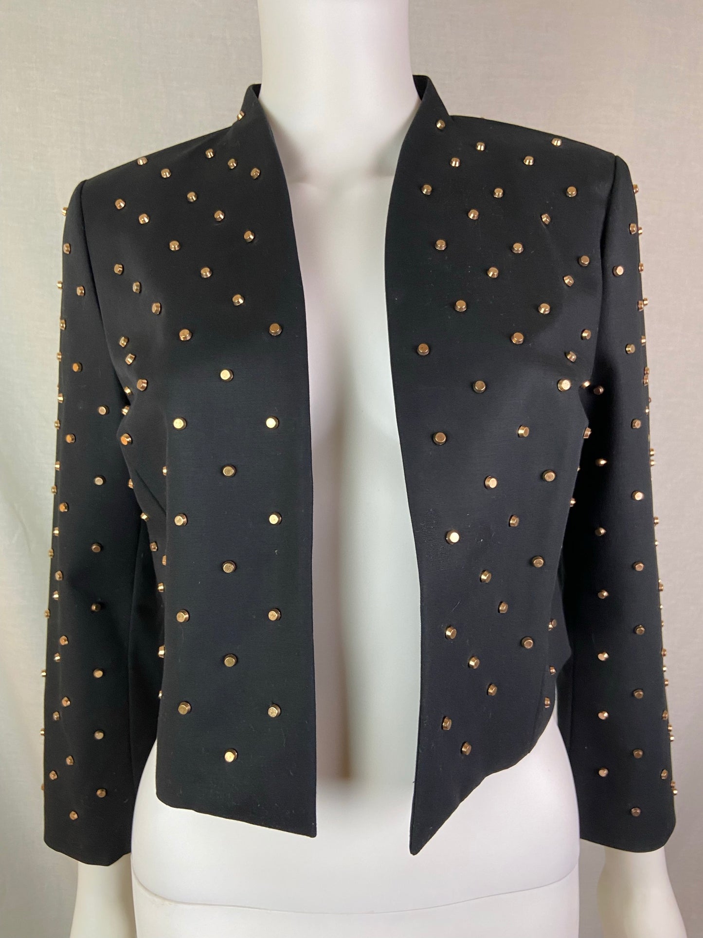 Black Gold Metal Studded Blazer ABBY ESSIE STUDIOS