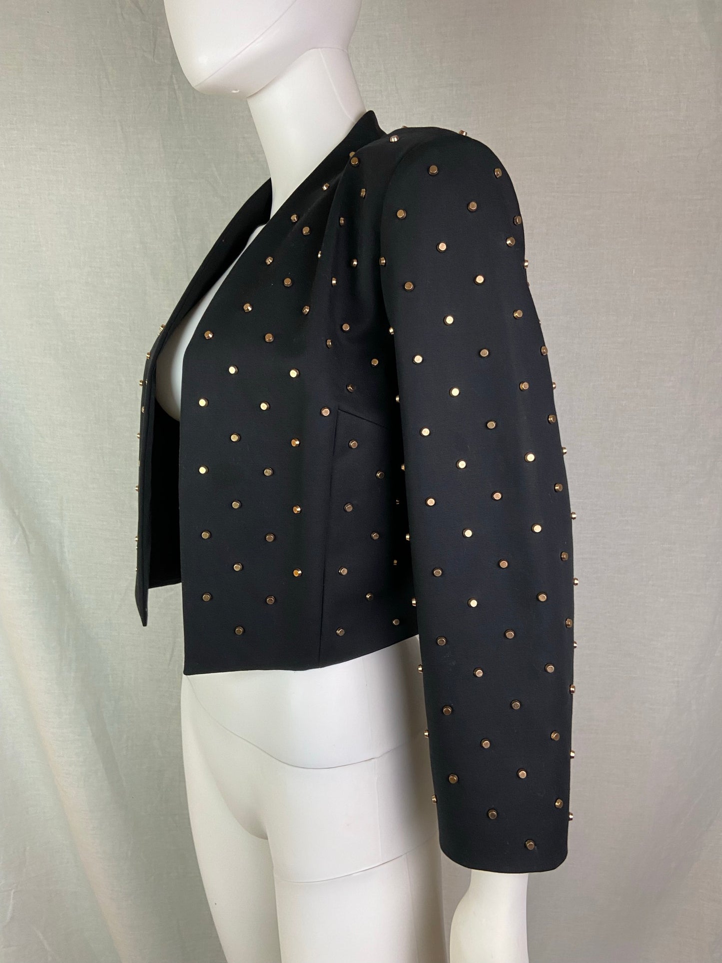 Black Gold Metal Studded Blazer ABBY ESSIE STUDIOS