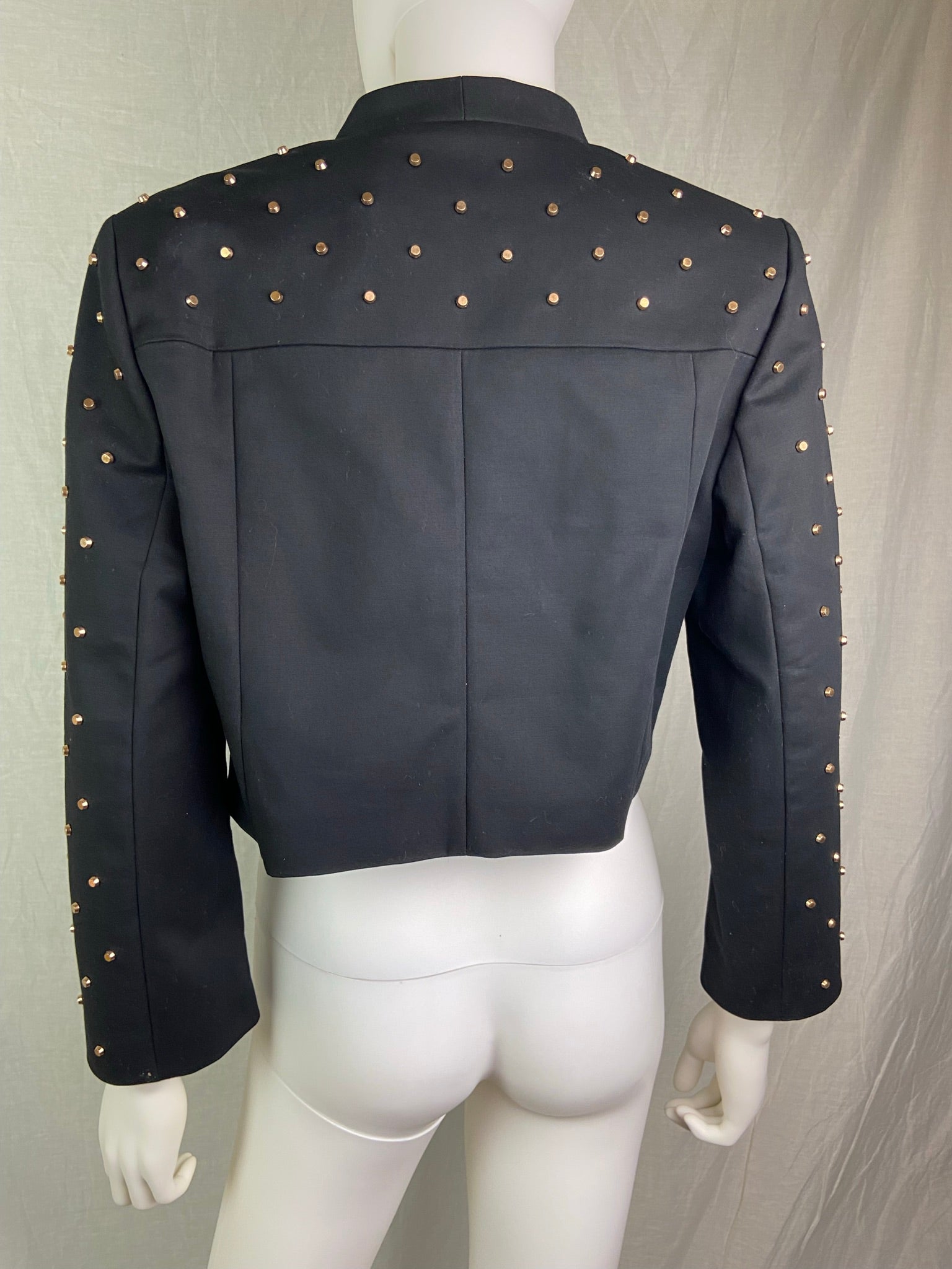 Black Gold Metal Studded Blazer ABBY ESSIE STUDIOS