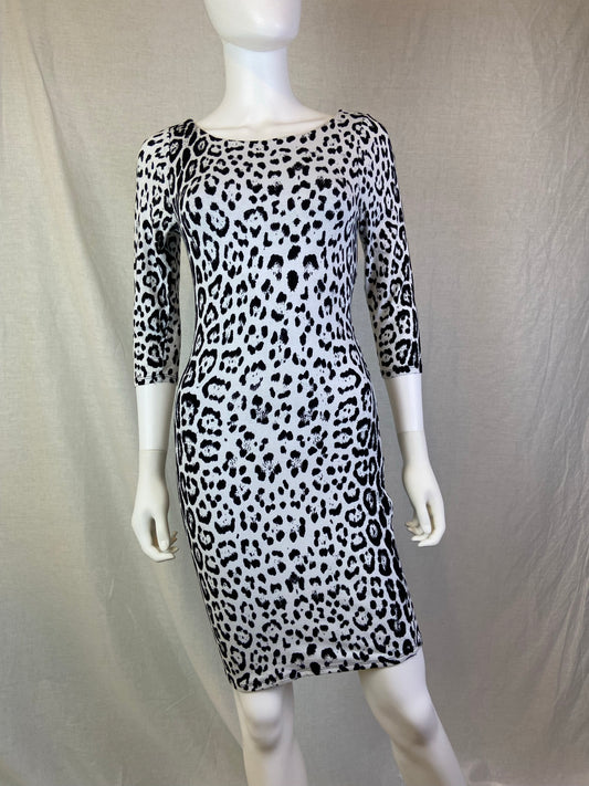 Arden B White Black Leopard Animal Print Crossback Dress ABBY ESSIE STUDIOS