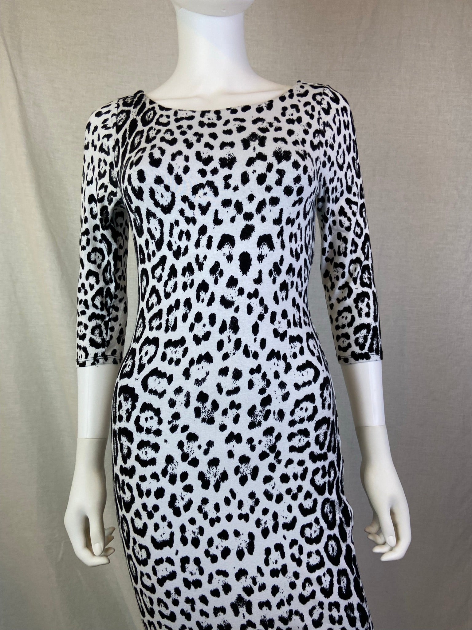 Arden B White Black Leopard Animal Print Crossback Dress ABBY ESSIE STUDIOS