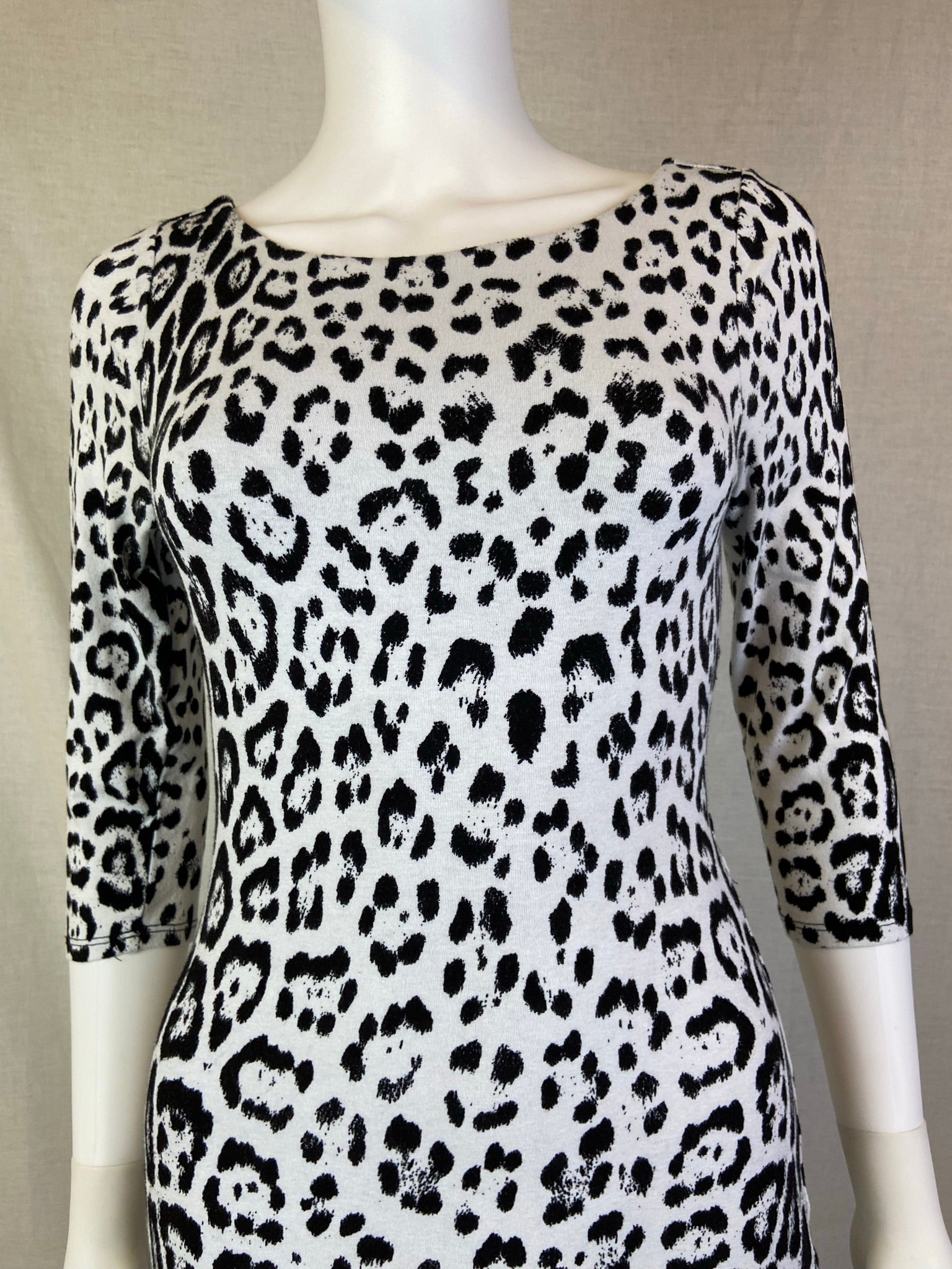 Arden B White Black Leopard Animal Print Crossback Dress ABBY ESSIE STUDIOS