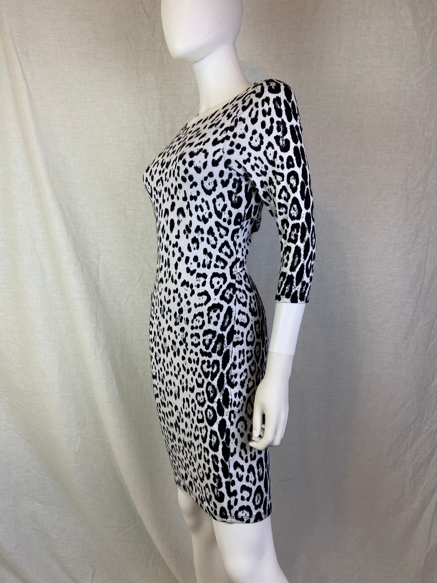 Arden B White Black Leopard Animal Print Crossback Dress ABBY ESSIE STUDIOS