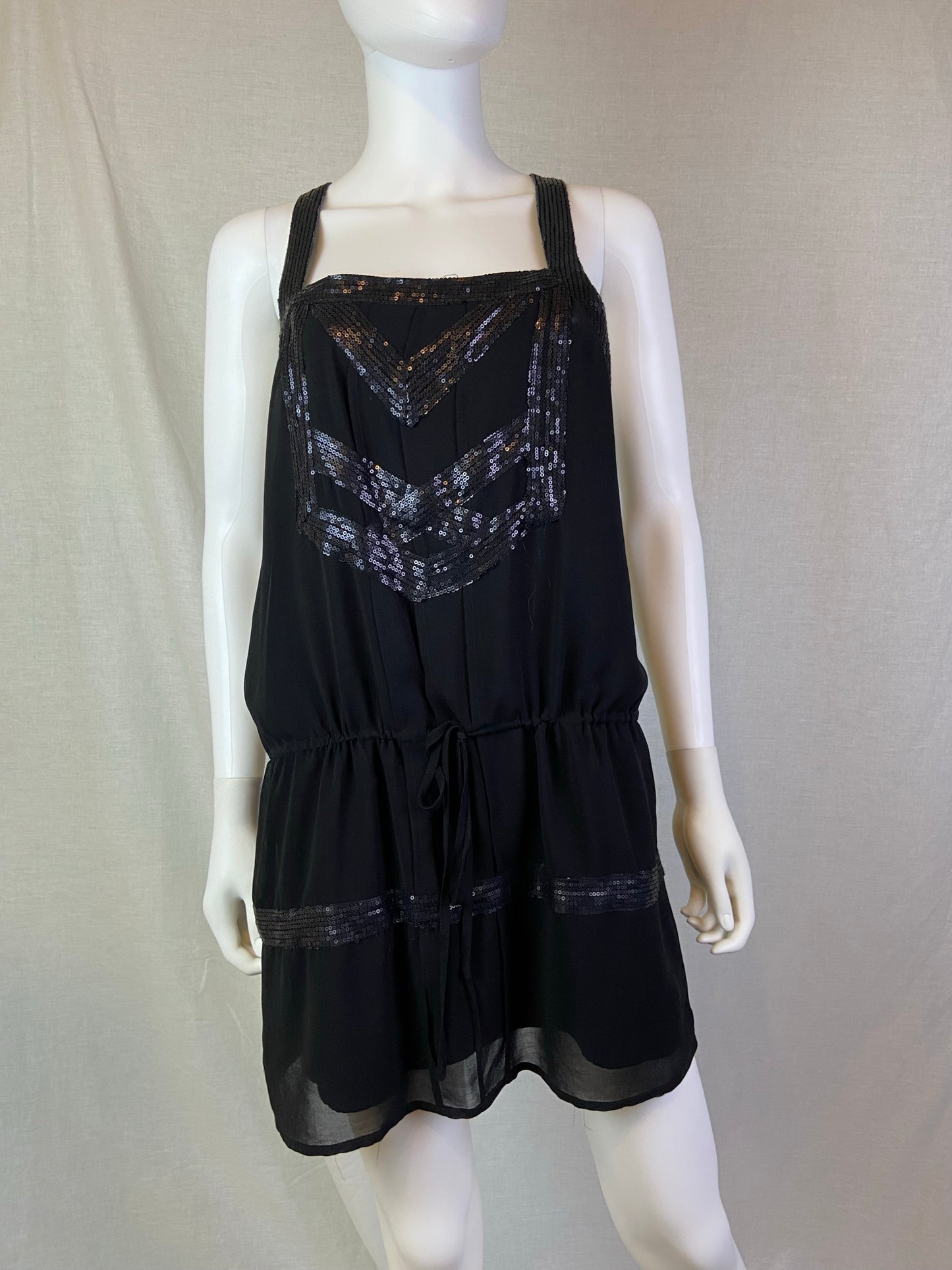 Ark & Co Black Sequin Halter romper Tunic Dress Top ABBY ESSIE STUDIOS