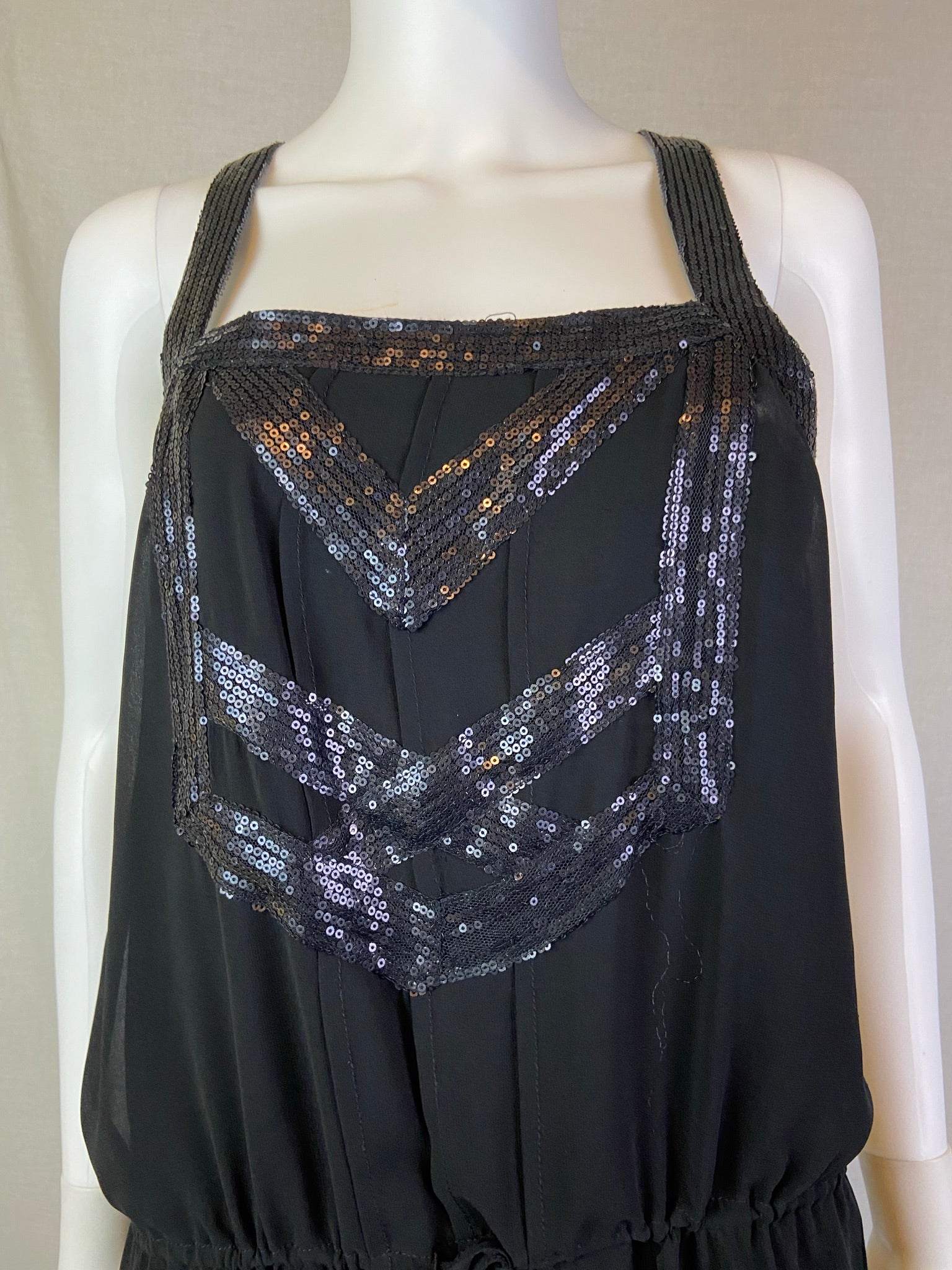 Ark & Co Black Sequin Halter romper Tunic Dress Top ABBY ESSIE STUDIOS