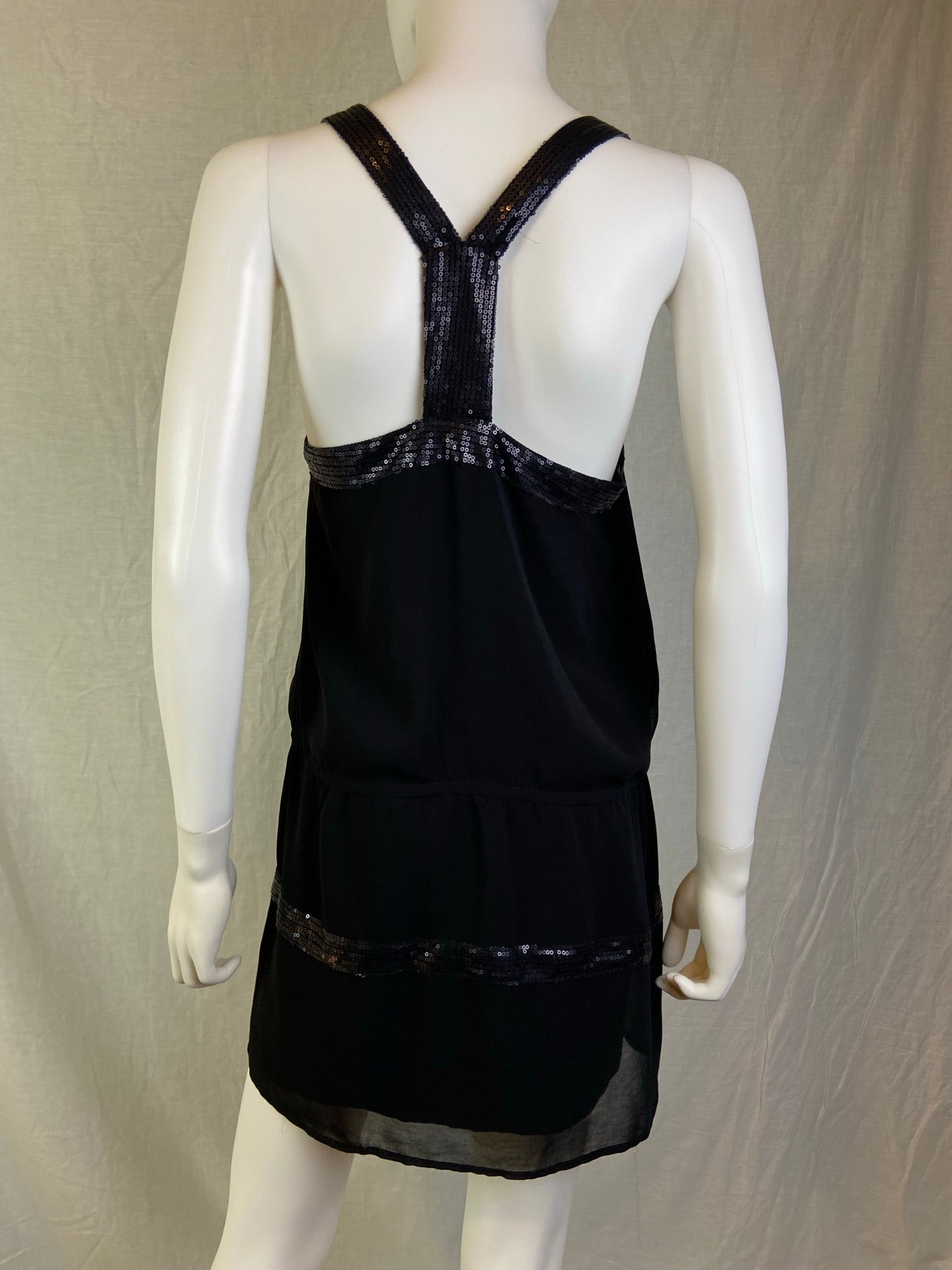 Ark & Co Black Sequin Halter romper Tunic Dress Top ABBY ESSIE STUDIOS