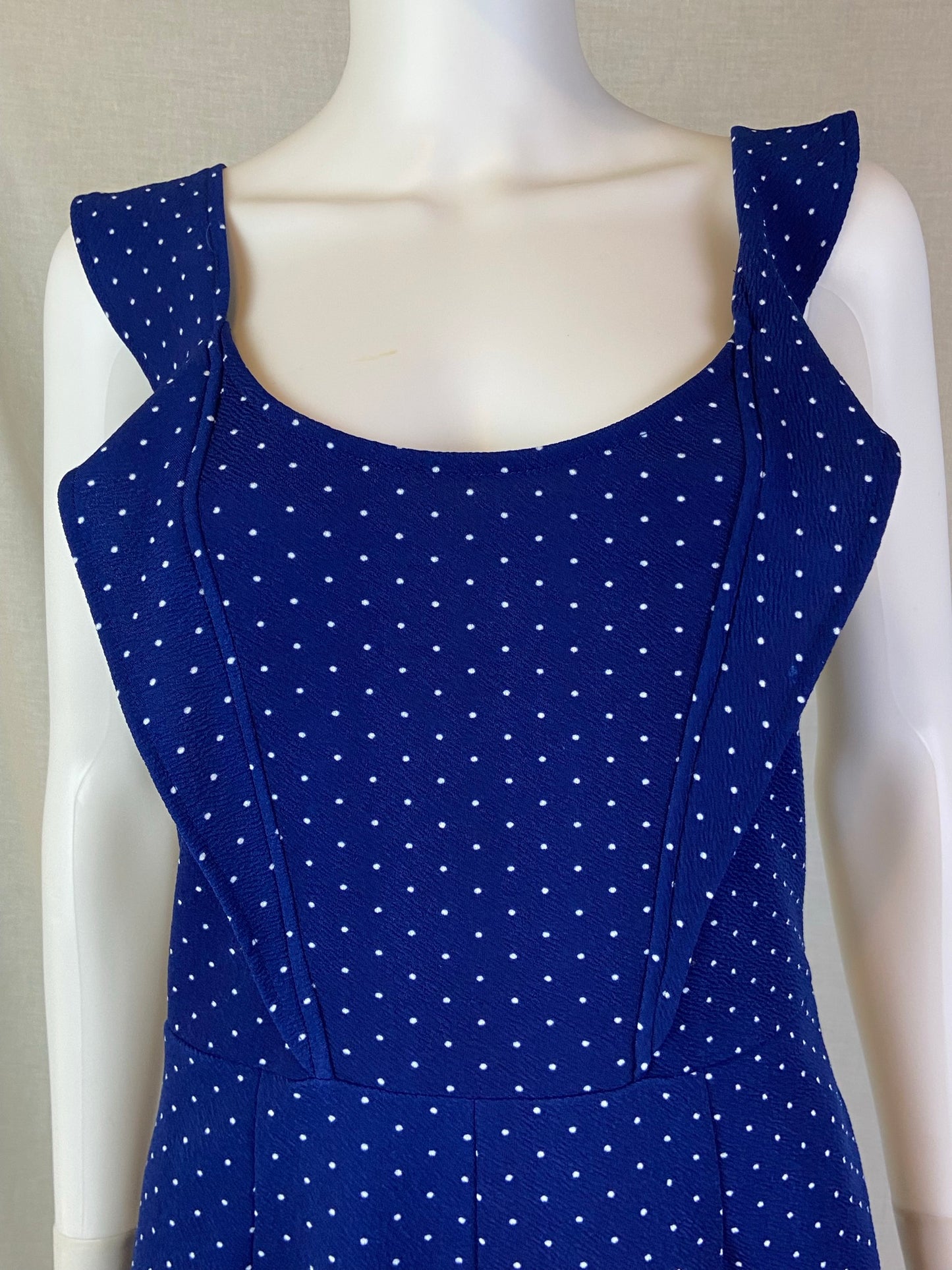 Derek Heart Retro Blue Polka Dot Shorts Romper