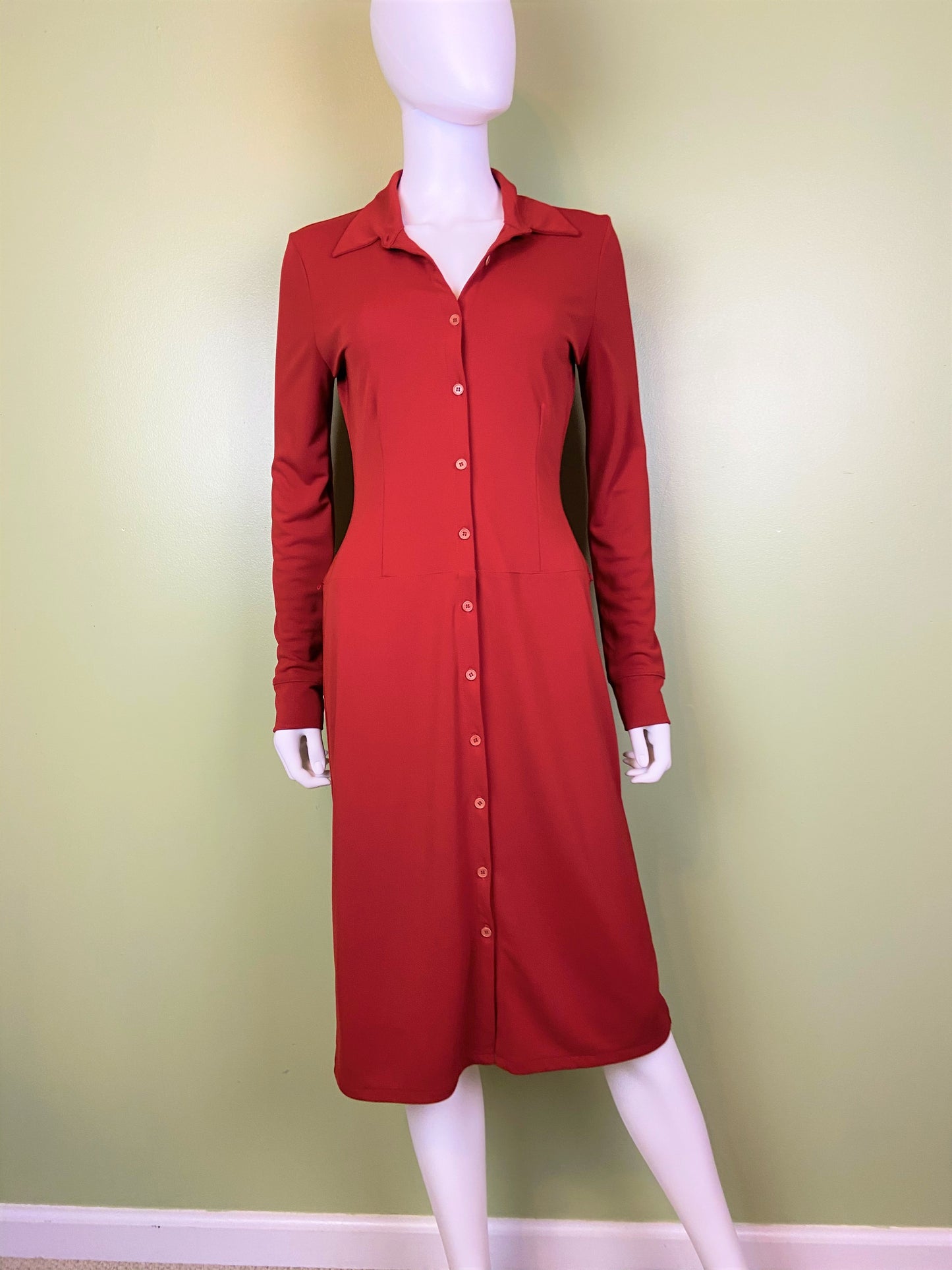 Kenneth Cole Red Button Down Shirt Dress