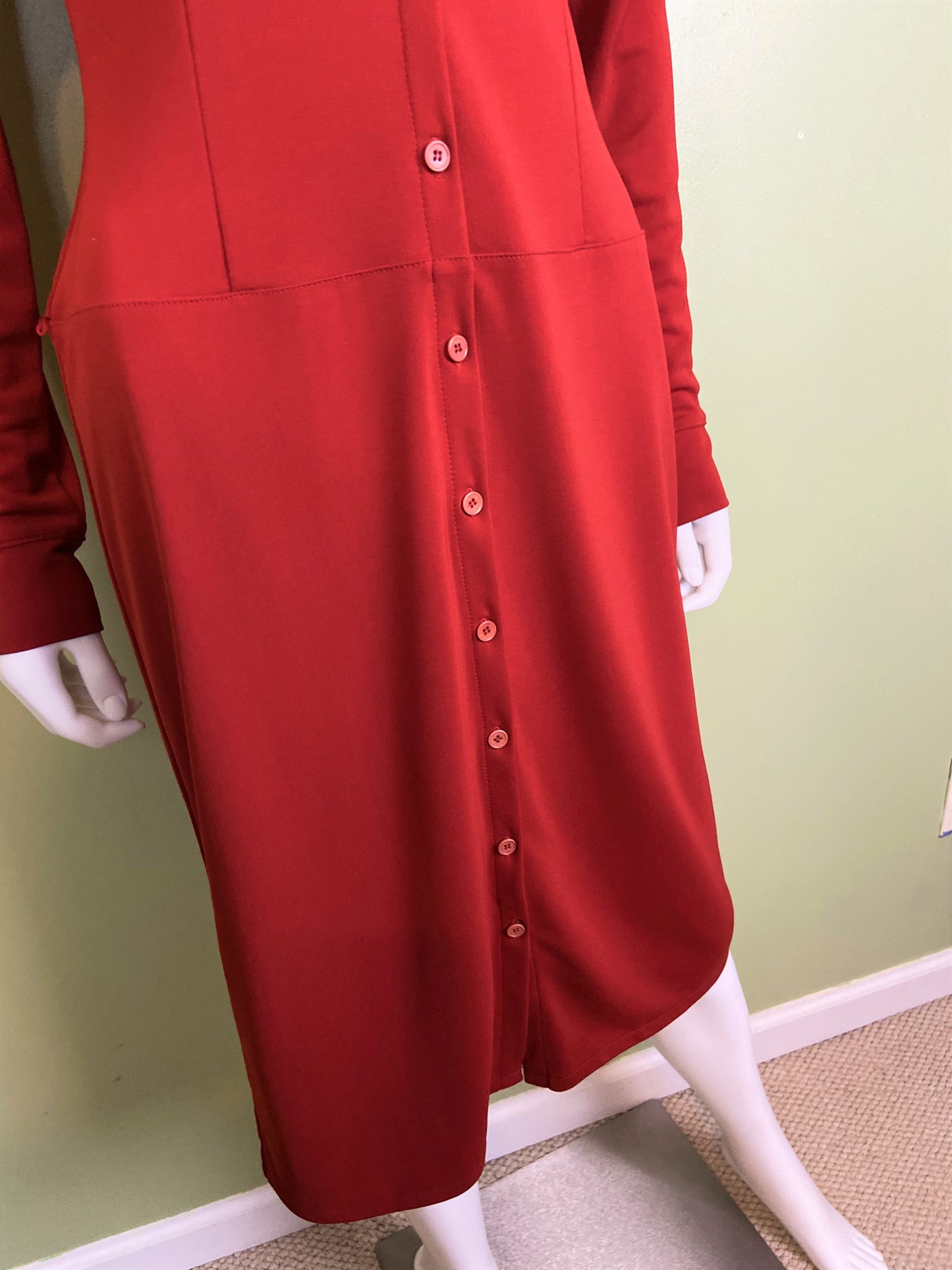 Kenneth Cole Red Button Down Shirt Dress