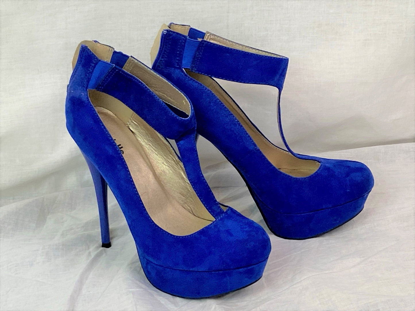 Charlotte Russe Royal Blue Suede Platform Pumps Stilettos