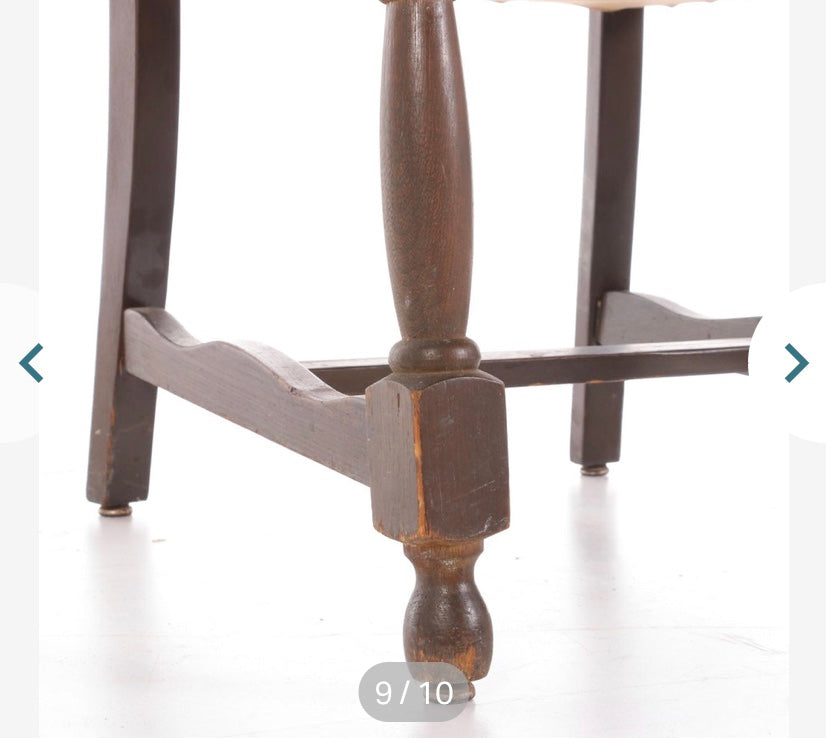 Italian Red Leather Walnut Dining Side Chairs - Set of 6