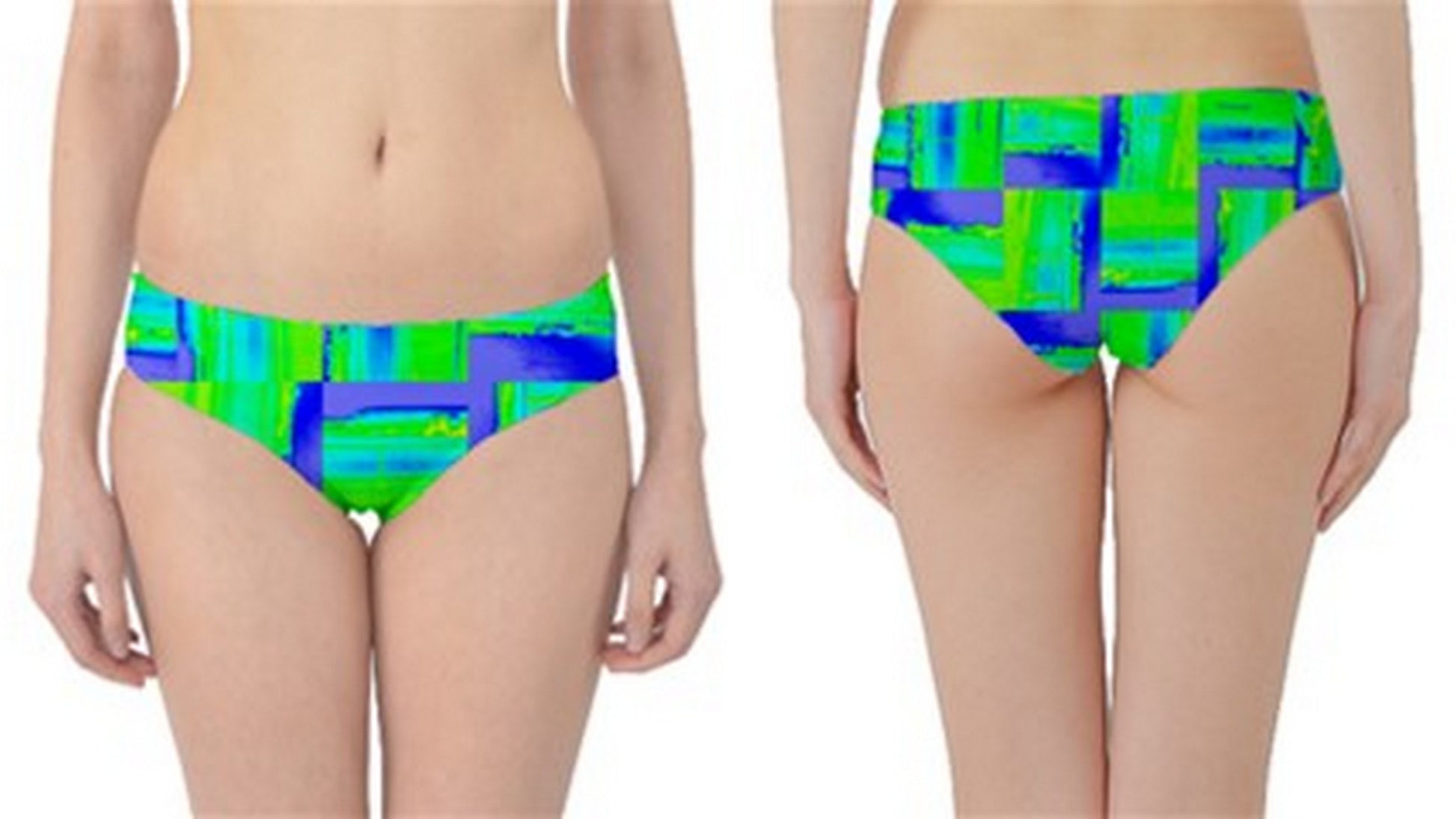 Suga Lane Jet Medley Neon Green Blue Hipster Bottoms ABBY ESSIE