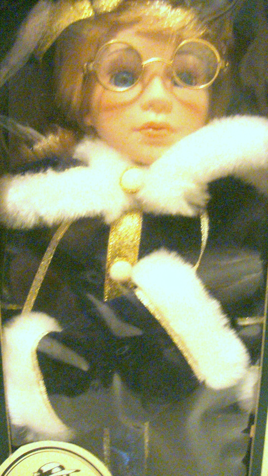 VINTAGE NIB GEPPEDDO DOLL BEAUTIFUL VICTORIAN BLONDE W/ GLASSES AND WINTER COAT Abby Essie