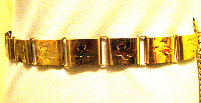 Vintage Gold Dove Imprint Chain Belt