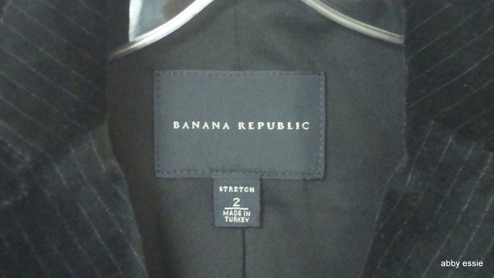 Black Velvet Banana Republic White Pin-Striped Rocker Goth Blazer 2 Xs Abby Essie