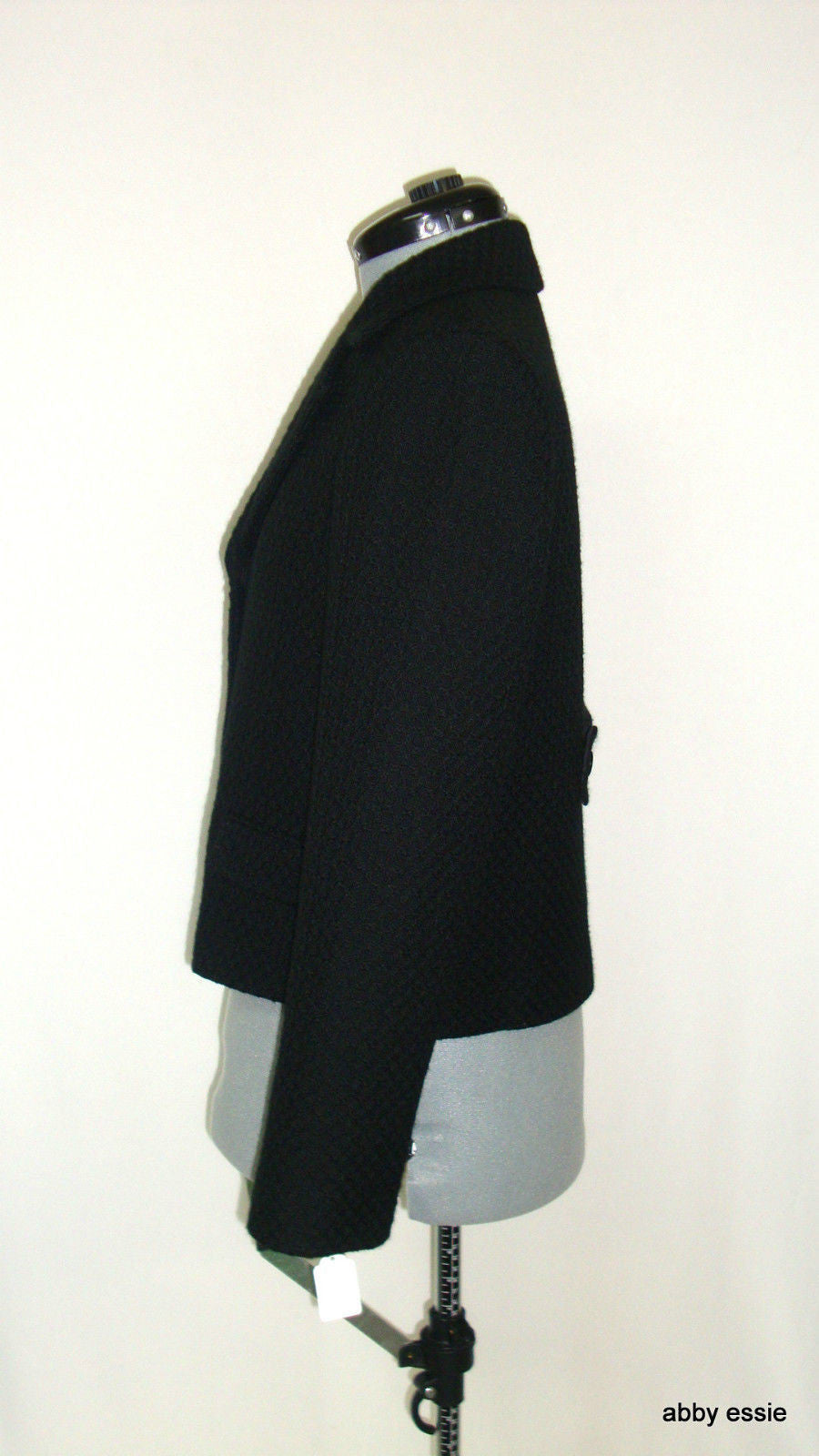 TAHARI BLACK WOOL BUCLE TEXTURED CAREER CLASSIC BLAZER SZ 8 MEDIUM Abby Essie