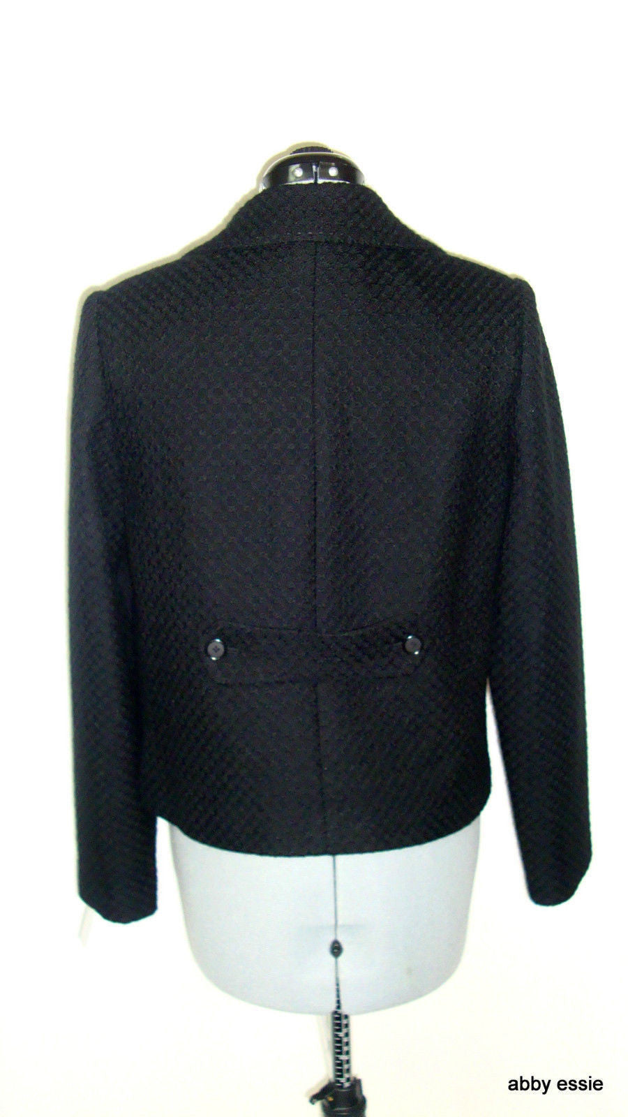 TAHARI BLACK WOOL BUCLE TEXTURED CAREER CLASSIC BLAZER SZ 8 MEDIUM Abby Essie