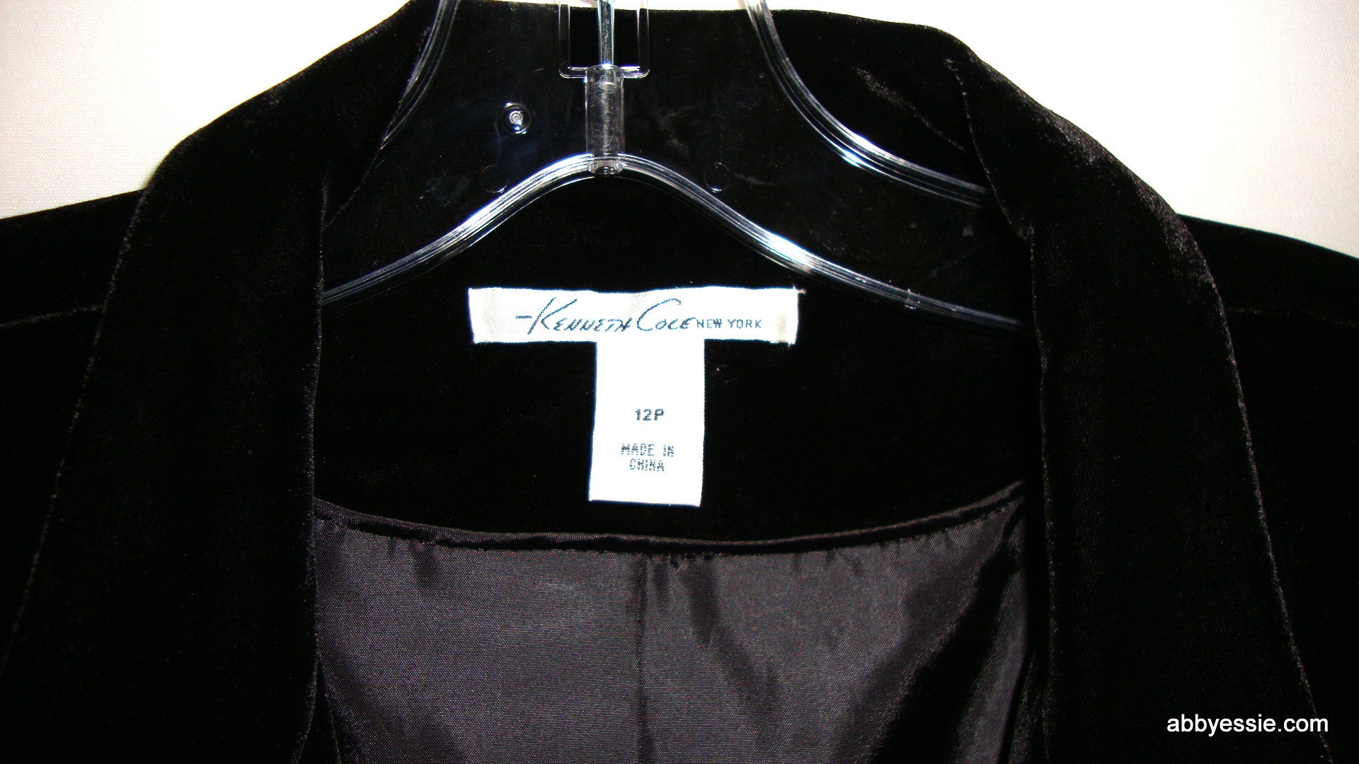 KENNETH COLE Black Velvet Career Goth Victorian Blazer Large Abby Essie