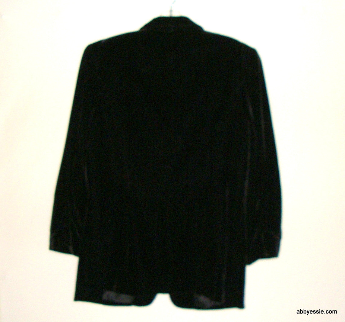 KENNETH COLE Black Velvet Career Goth Victorian Blazer Large Abby Essie
