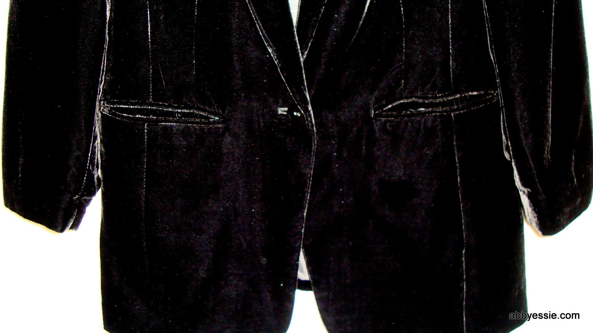 KENNETH COLE Black Velvet Career Goth Victorian Blazer Large Abby Essie