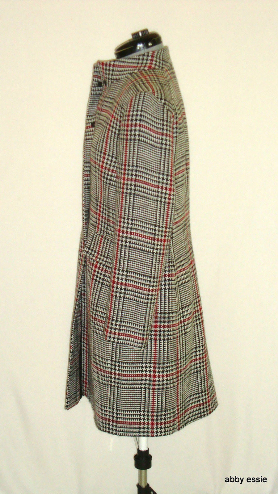 Tahari Arthur S Levine Petite Gray Plaid Wool Coat Lined 10p Lc-2020 Abby Essie
