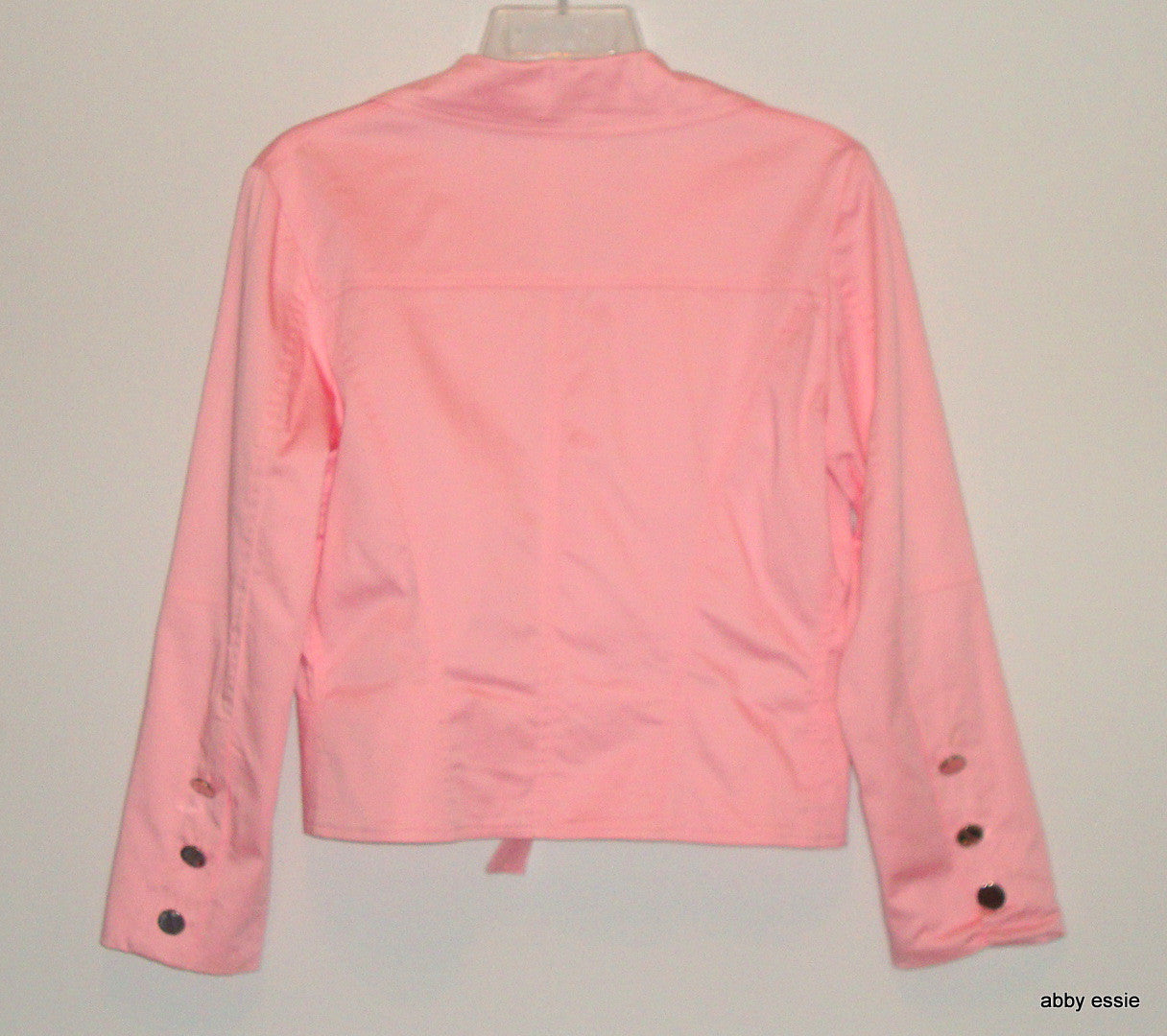 PINK COTTON SATEEN BELTED BLAZER CRUISE VACATION CAPE COD 4
