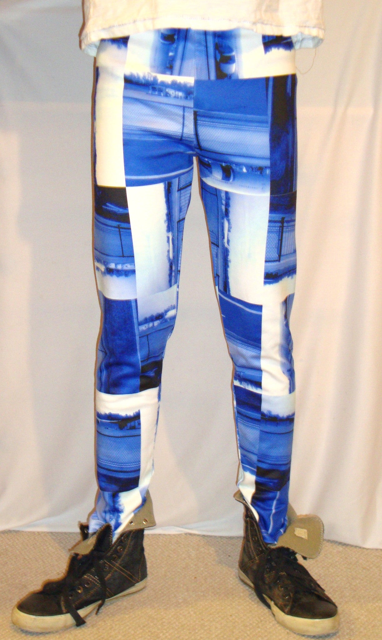 Jet Medley Blue White Mens Trip Trousers by Le Closet #5 ABBY ESSIE