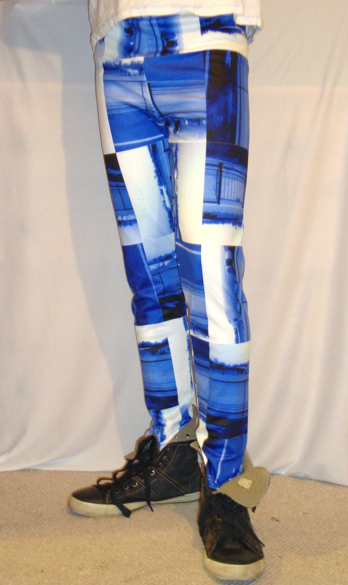 Jet Medley Blue White Mens Trip Trousers by Le Closet #5 ABBY ESSIE