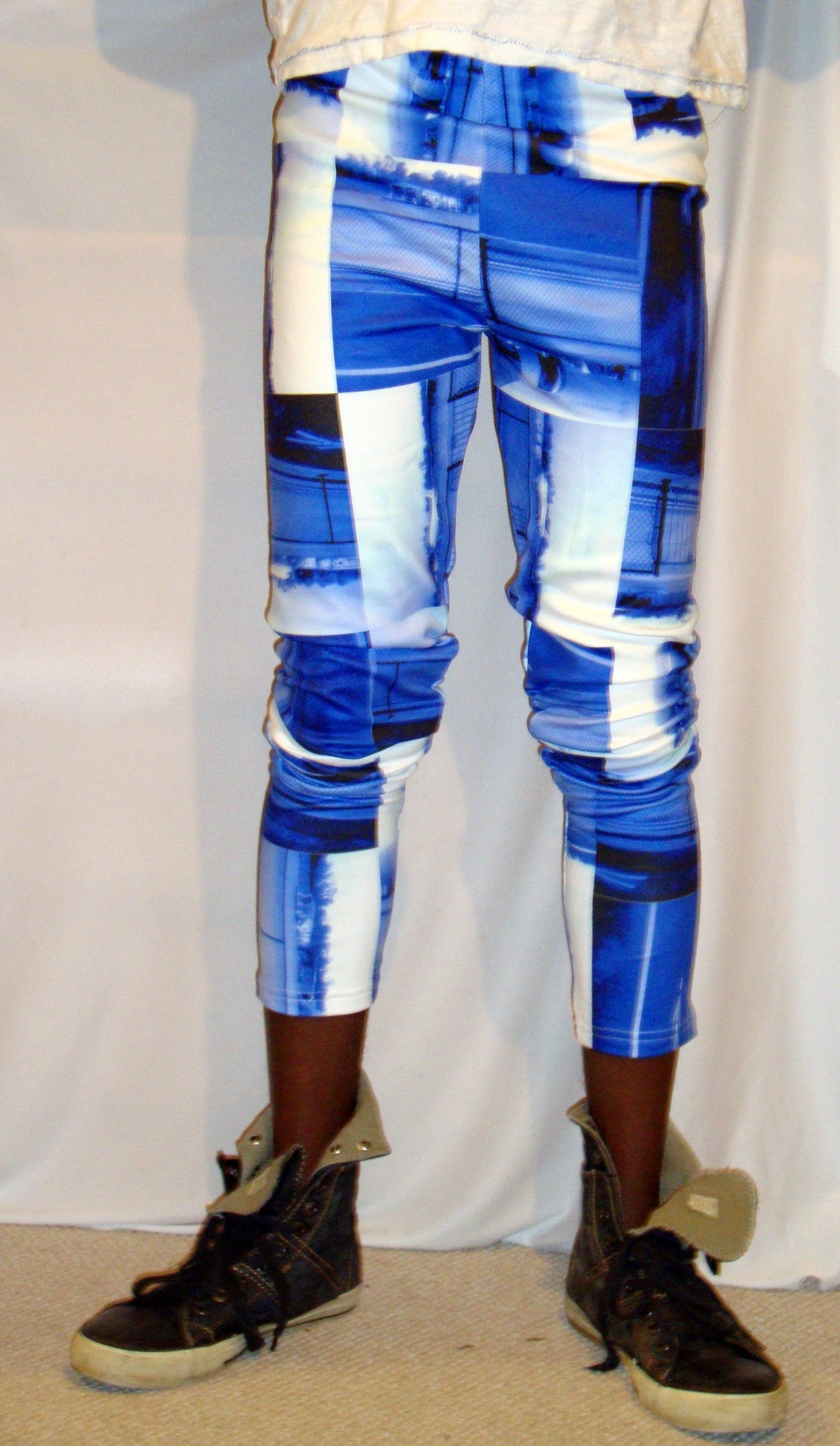 Jet Medley Blue White Mens Trip Trousers by Le Closet #5 ABBY ESSIE