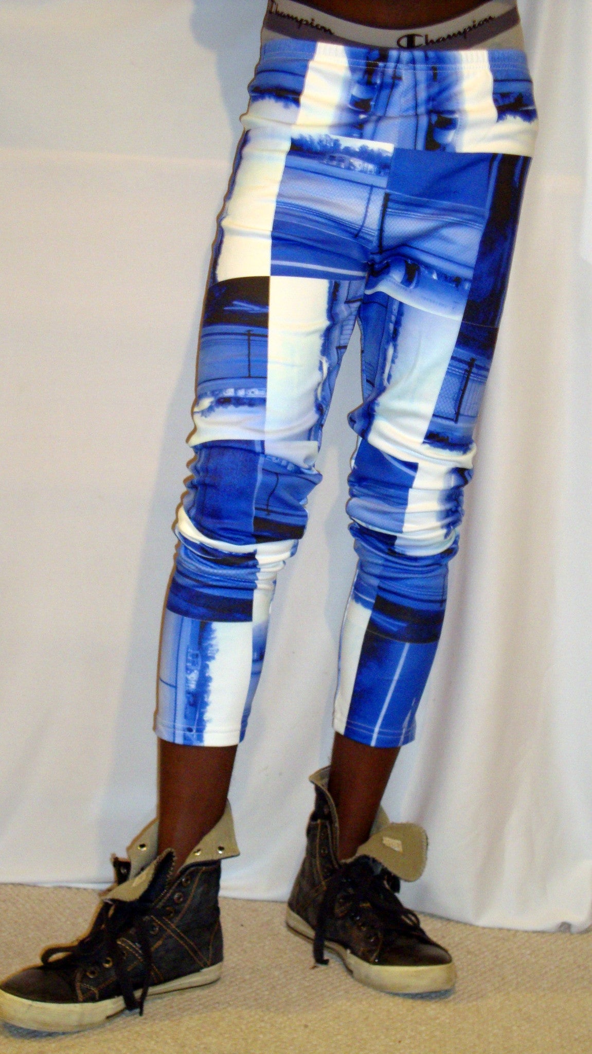 Jet Medley Blue White Mens Trip Trousers by Le Closet #5 ABBY ESSIE