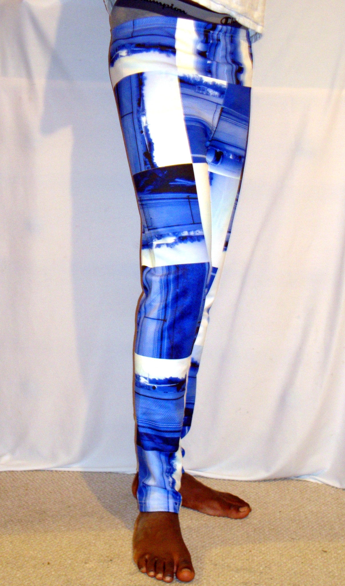 Jet Medley Blue White Mens Trip Trousers by Le Closet #5 ABBY ESSIE