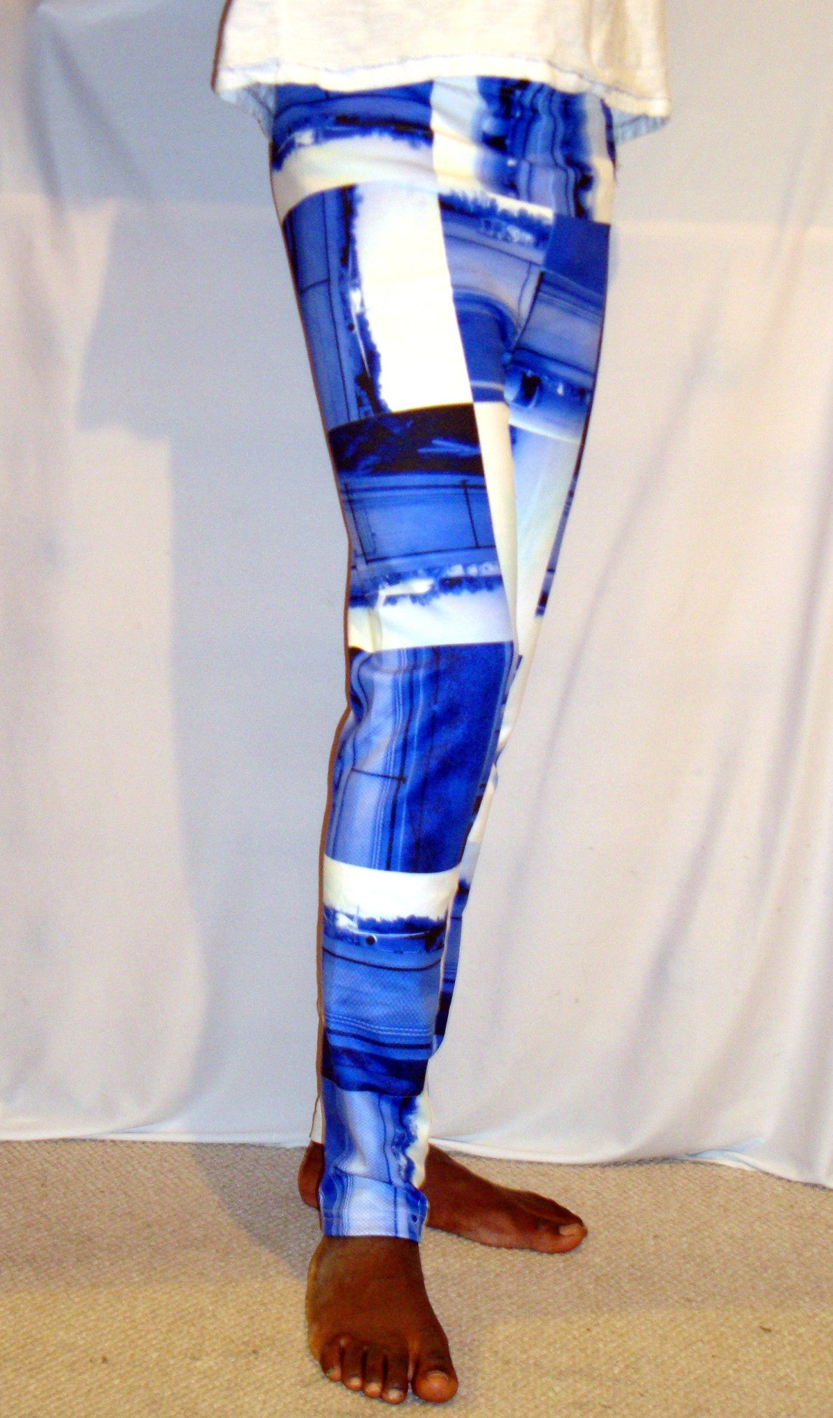 Jet Medley Blue White Mens Trip Trousers by Le Closet #5 ABBY ESSIE