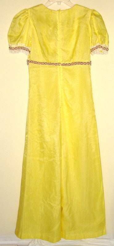 Vintage 70s Yellow Sheer Game Of Thrones Fairy Goth Gown Abby Essie