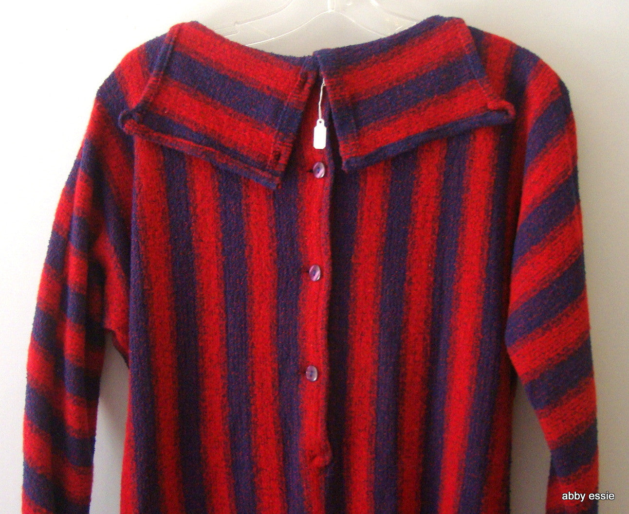 Antique Striped Wool Knit Peasant Festival Dress Abby Essie