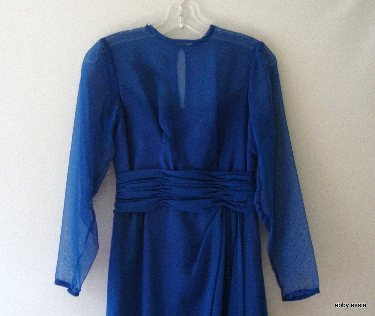 Vintage Alyce Designs Blue 50s 60s 70s Style Sheer Dress Sz 8 Ld-2722 Abby Essie