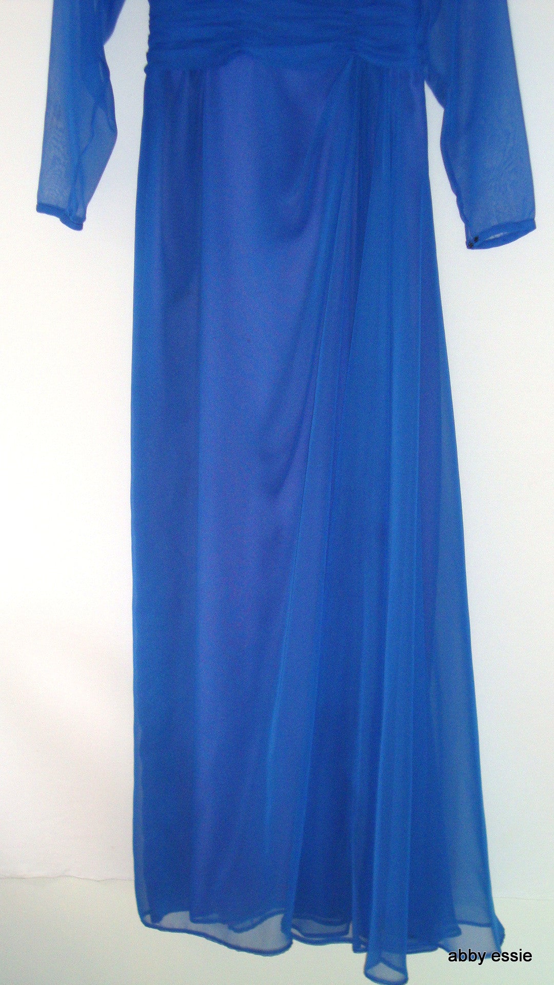 Vintage Alyce Designs Blue 50s 60s 70s Style Sheer Dress Sz 8 Ld-2722 Abby Essie