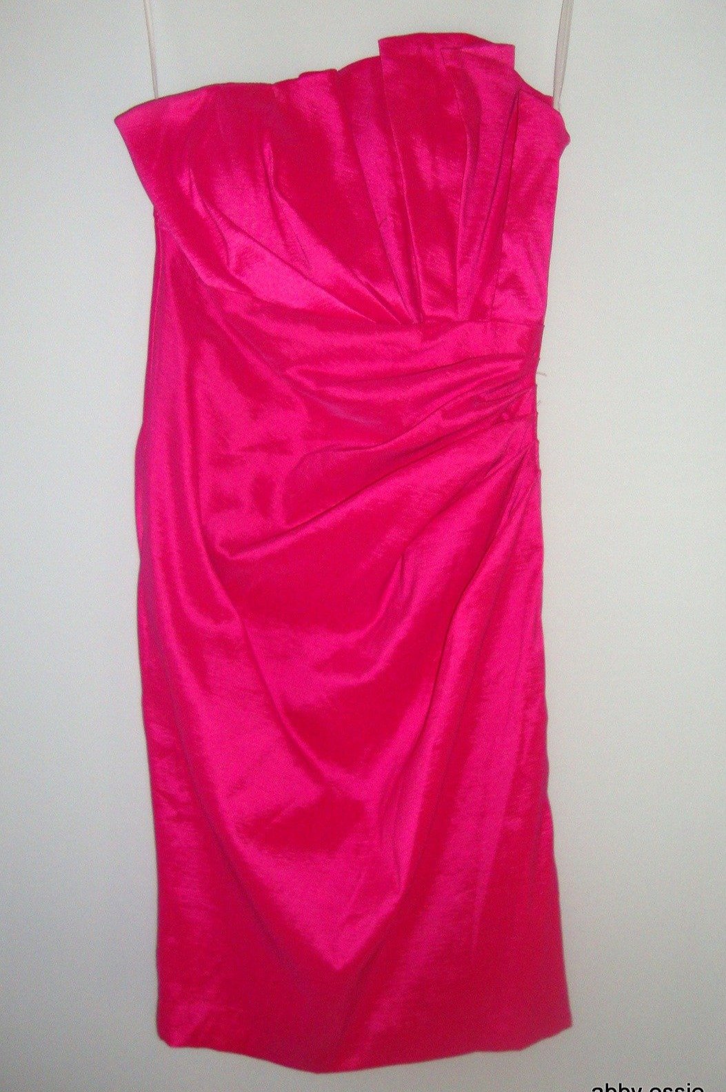 Vintage Fuschia Pink Asymetrical Cocktail Prom Dress Xs Abby Essie