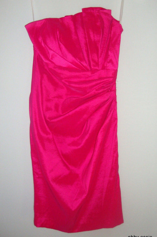 Vintage Fuschia Pink Asymetrical Cocktail Prom Dress Xs Abby Essie