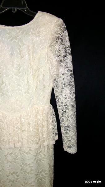 Vintage Cream White Peplum Great Gatsby Game Of Thrones Dress Gown Abby Essie
