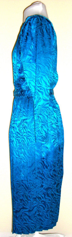 Vintage Silk Turquoise Blue Dress Abby Essie