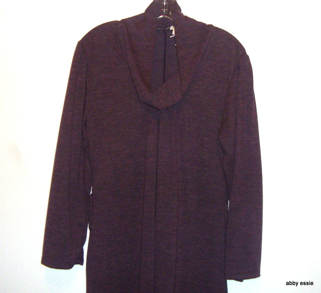Cozy Purple Eggplant Knit Sweater Long Turtleneck Dress Sz Plus 14 Large