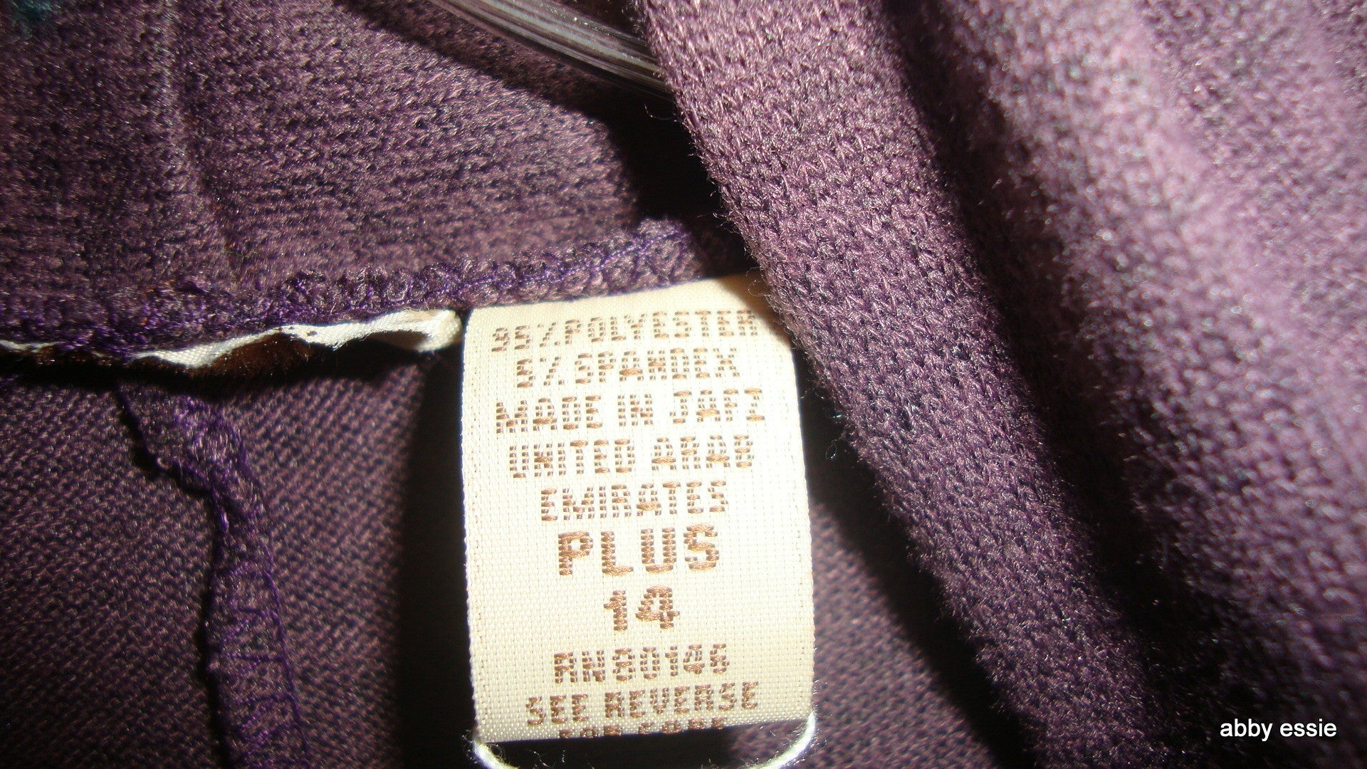 Cozy Purple Eggplant Knit Sweater Long Turtleneck Dress Sz Plus 14 Large Abby Essie