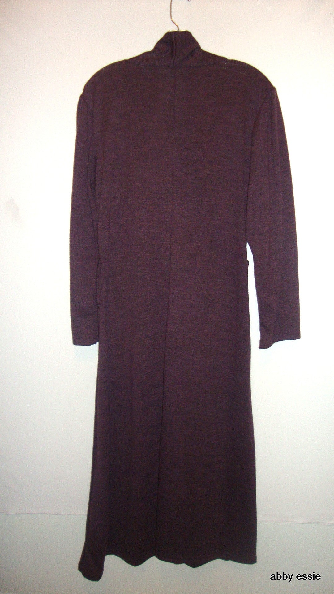 Cozy Purple Eggplant Knit Sweater Long Turtleneck Dress Sz Plus 14 Large Abby Essie