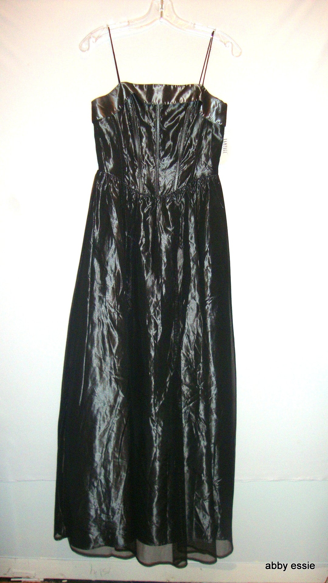 NWT Gunmetal Black & Sheer Bustier Victorian Goth Gown Abby Essie