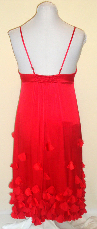 REBECCA TAYLOR Red Silk Dress W/  Flower Petals Abby Essie
