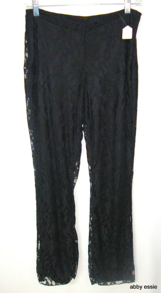 MOSSIMO BLACK LACE COCKTAIL HOSTESS GREAT GATSBY GLAM PANTS SMALL [4 6] LP-178