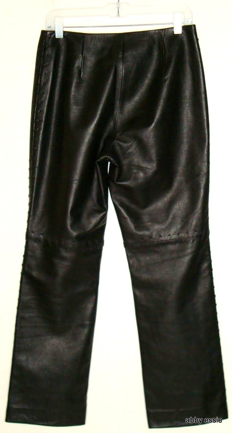 Black Leather Lace-Up Sides Rock Star Pants