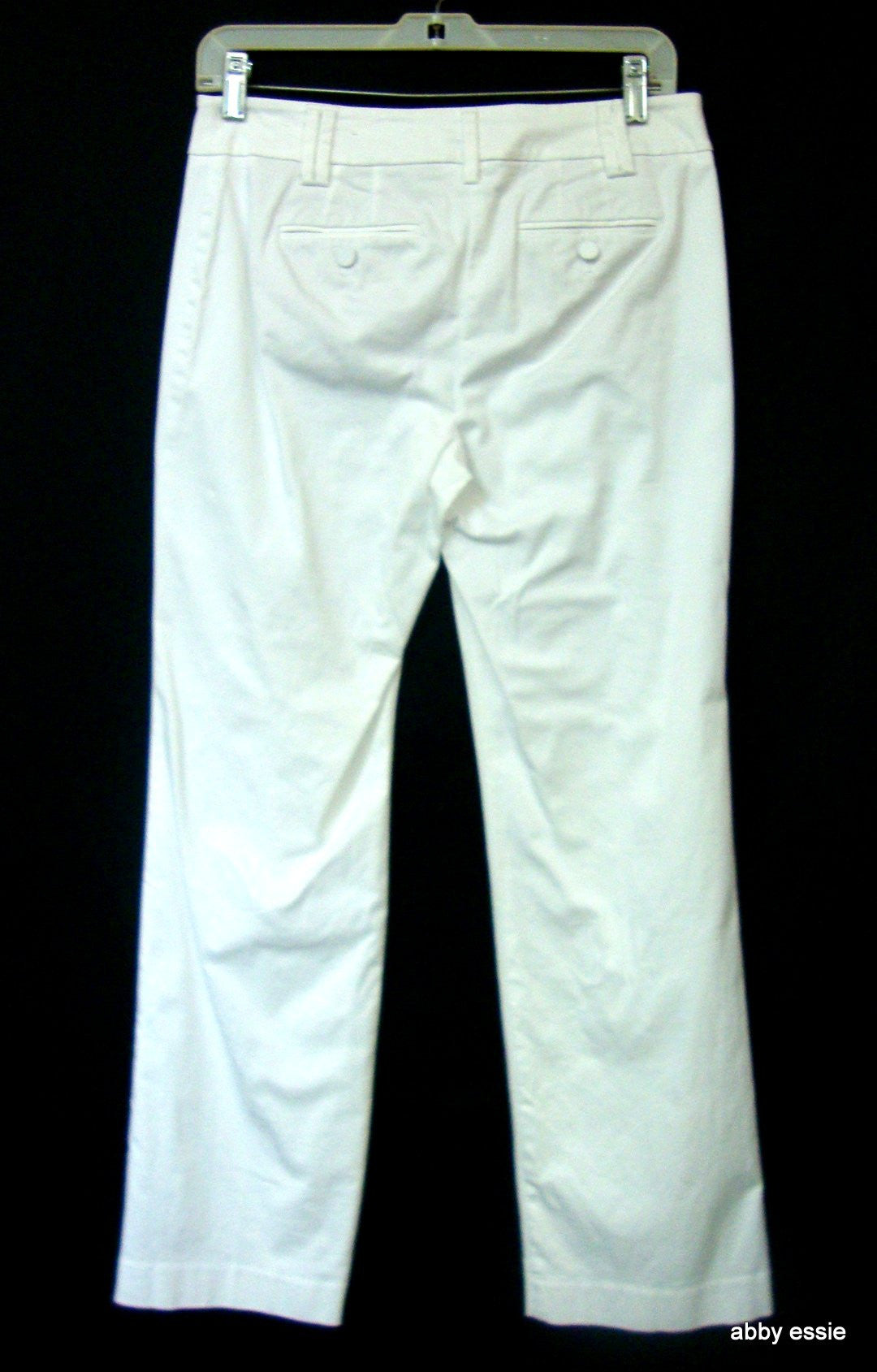 Ann Taylor Loft Petites White Flat Front Stretch Career Cocktail Casual Pants 2p Abby Essie