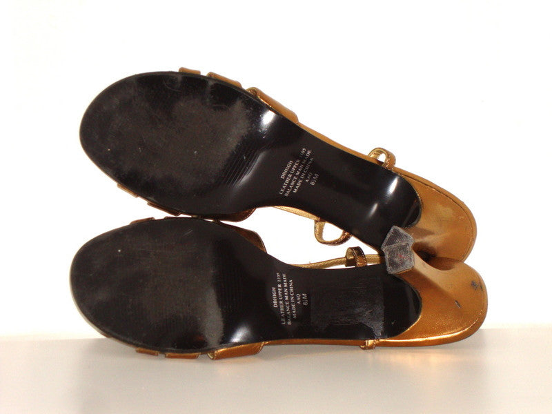 BANDOLINO – BRONZE HIGH HEEL SANDALS [LEATHER UPPER] SZ 8.5M – SHOES Abby Essie