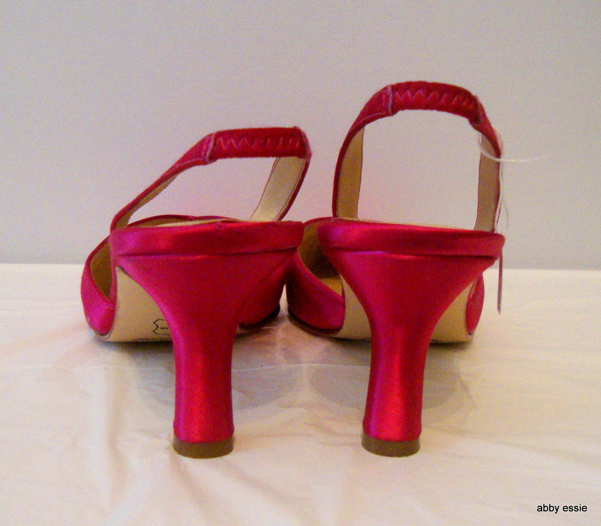 Hot Pink Satin Sling Back Mules 8.5M